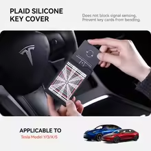 Smart Key Card Cover Case for Tesla Model Y Model 3 Model S Model X / Highland – Protective Remote Key Shell Holder with Keychain Styling Accessory