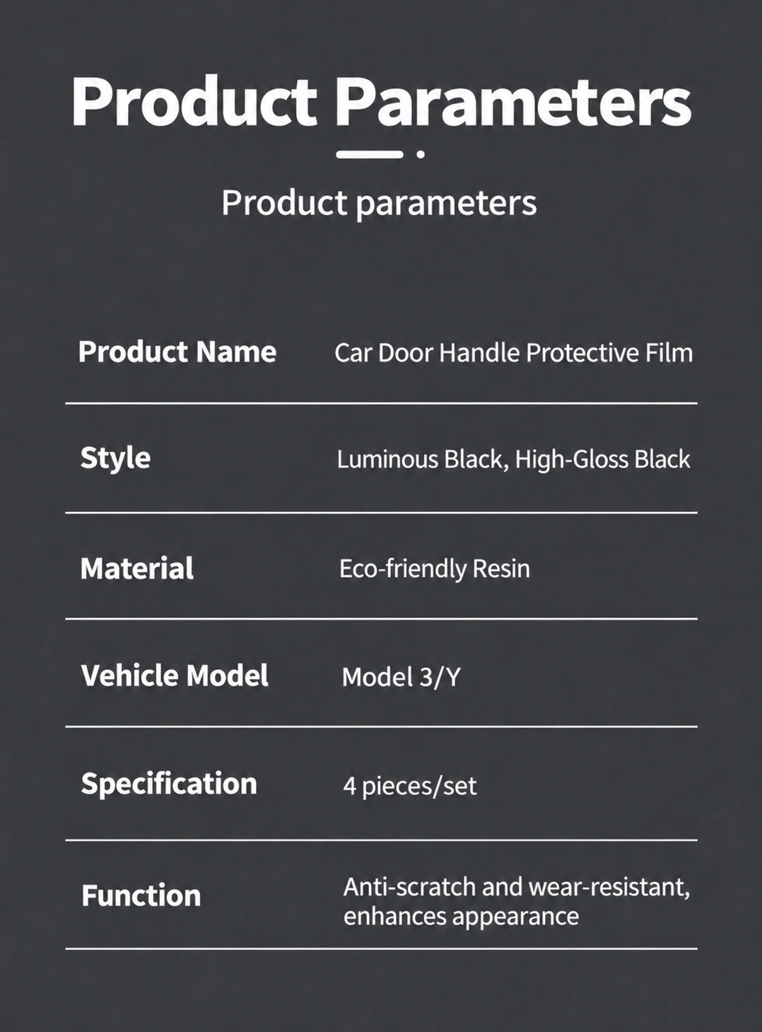 Tesla Luminous Door Handle Covers - English product detail