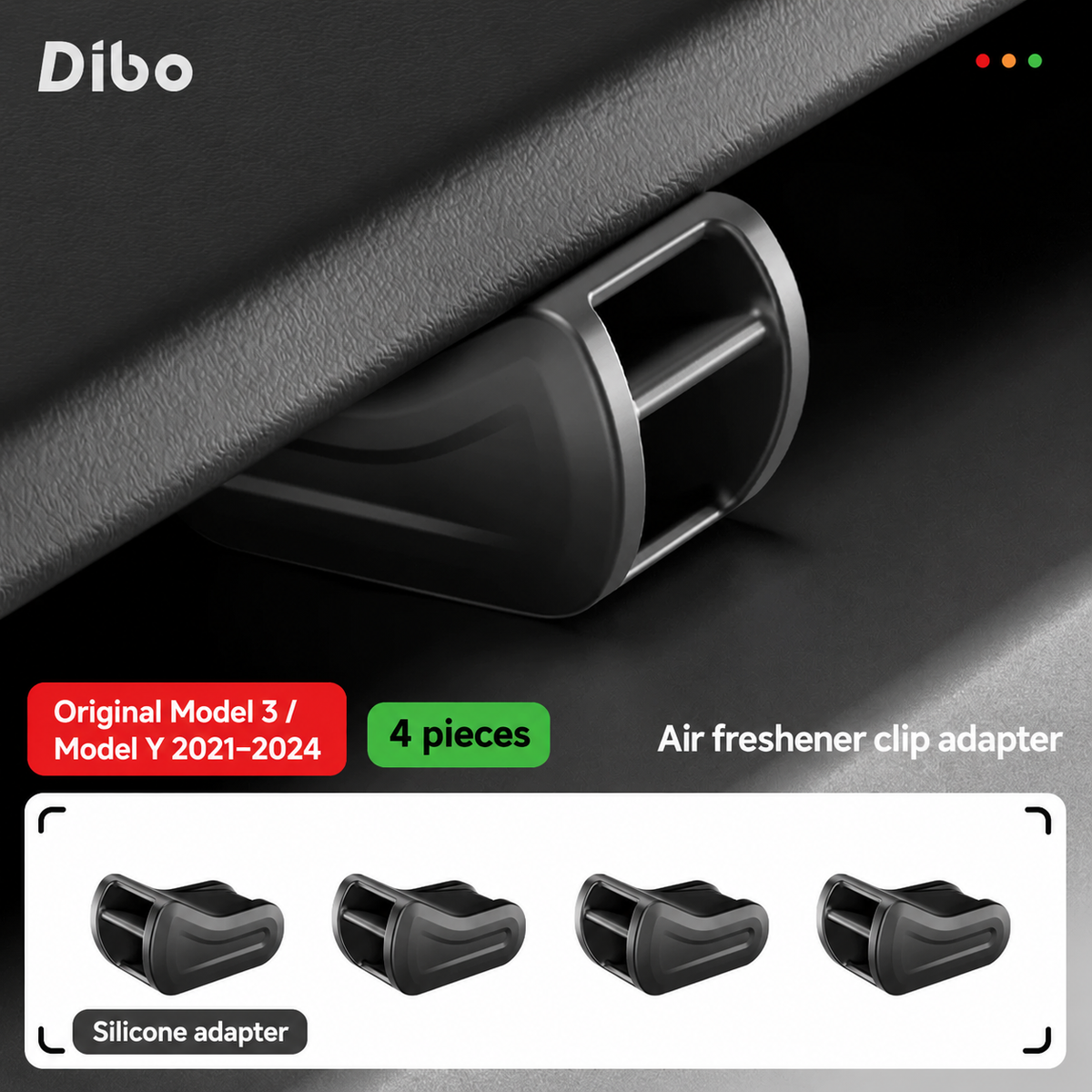 Dibo air freshener clip adapter - Model 3 & Model Y original 2021-2024 / 4 pcs