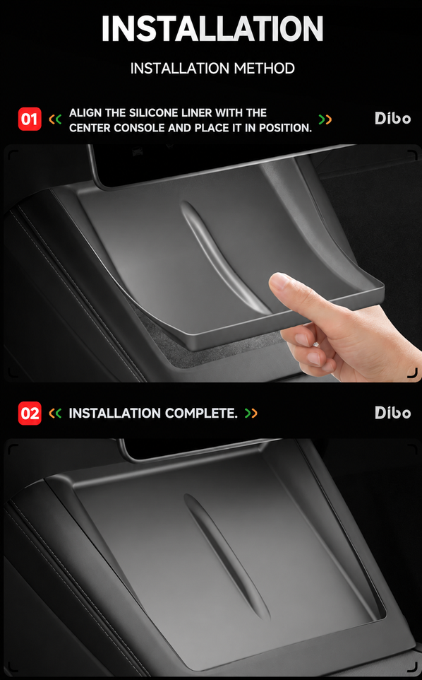 Dibo Silicone Wireless Charging Pad Liner for Tesla Model 3 / Model Y / Model Y L – English product detail 6