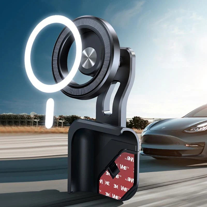Tesla Model 3/Y Floating Screen Phone Holder, MagSafe-Compatible, 360° Adjustable, Stable ABS & Aluminum