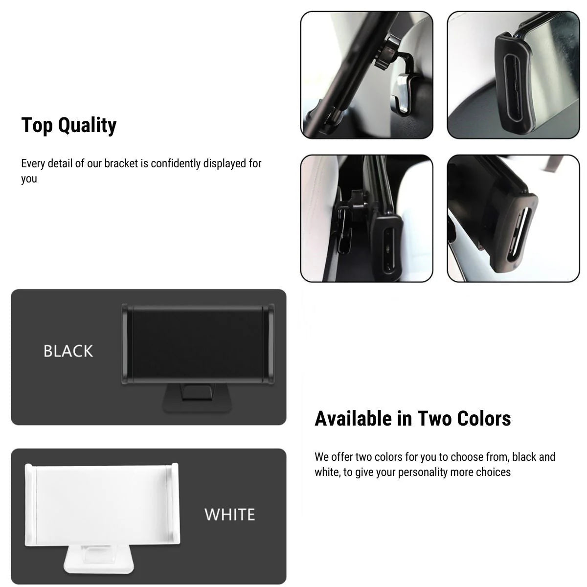 Tesla Model 3/Y Headrest Tablet & Phone Mount – 360° Adjustable Rear Seat Holder | Tesery
