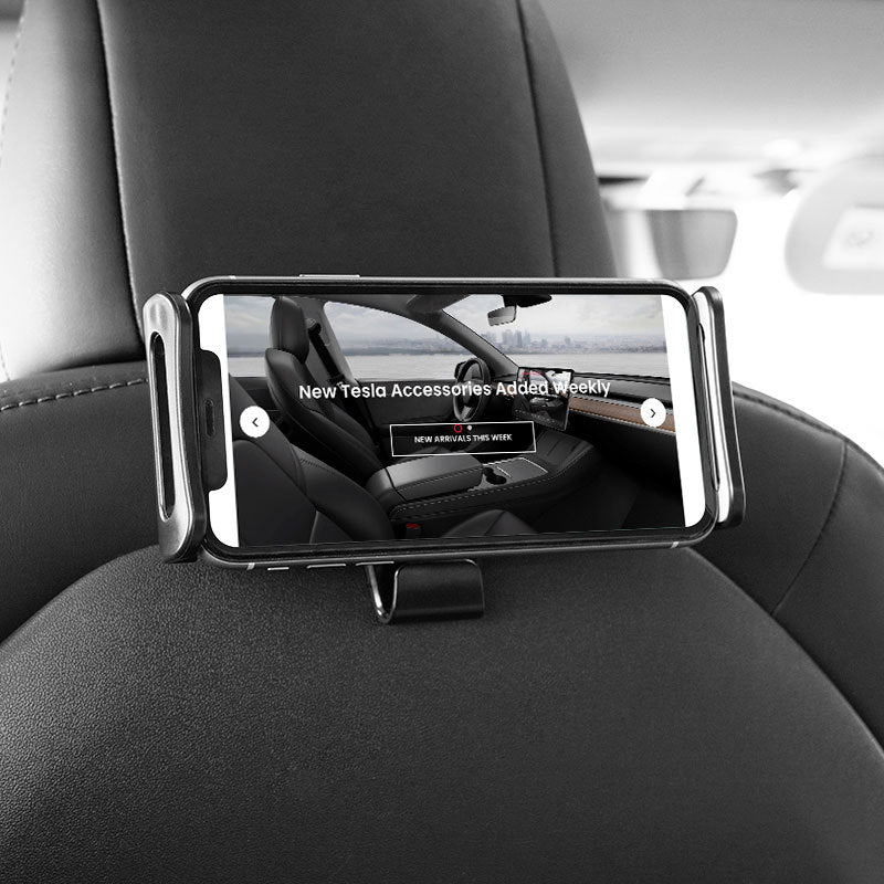 Tesla Model 3/Y Headrest Tablet & Phone Mount – 360° Adjustable Rear Seat Holder | Tesery