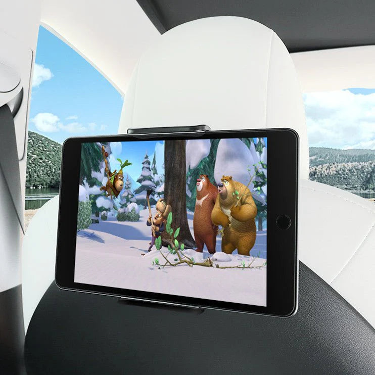 Tesla Model 3/Y Headrest Tablet & Phone Mount – 360° Adjustable Rear Seat Holder | Tesery