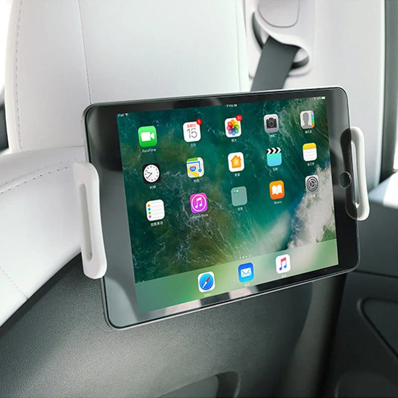 Tesla Model 3/Y Headrest Tablet & Phone Mount – 360° Adjustable Rear Seat Holder | Tesery