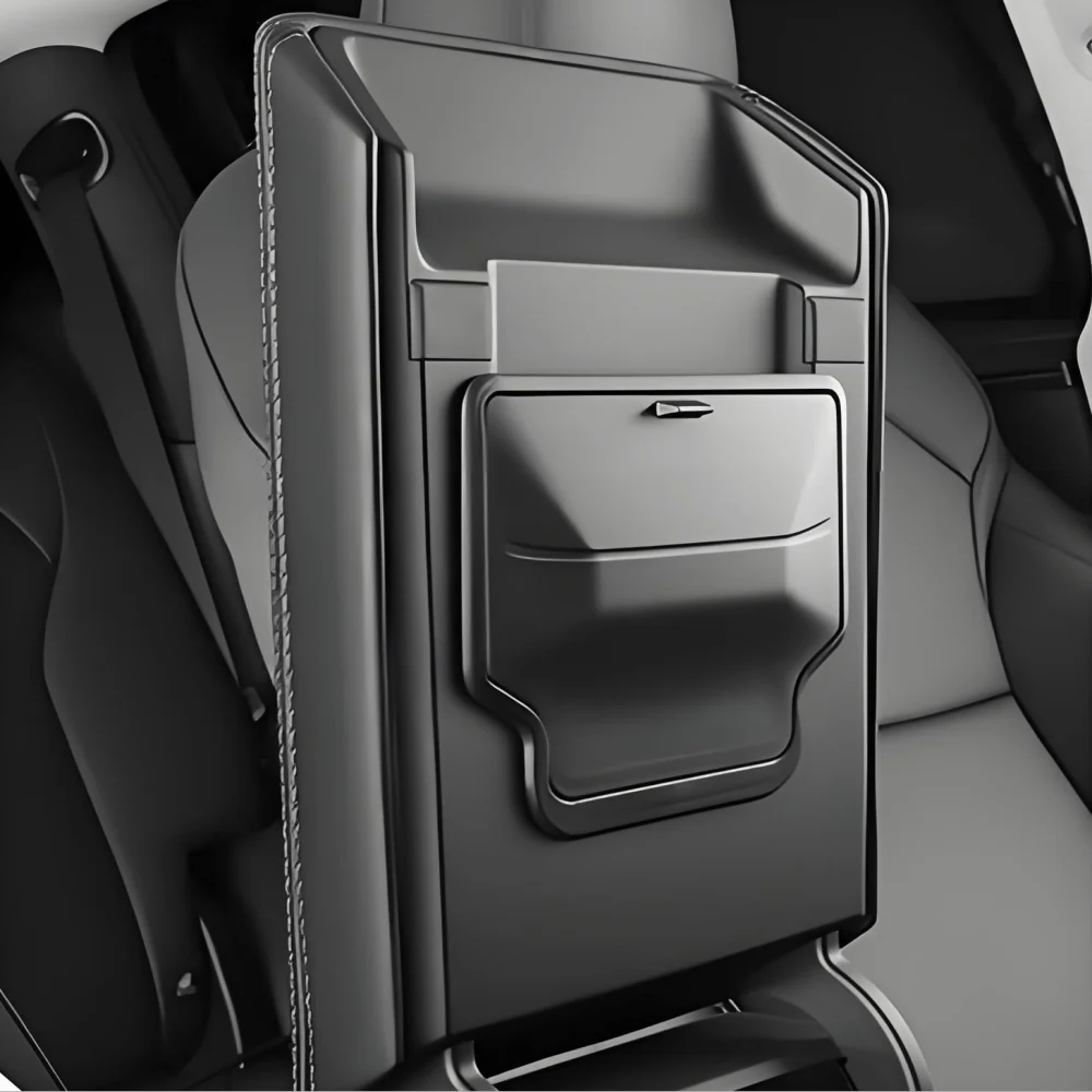 Hidden Armrest Storage Box for Tesla Model Y Juniper & Model 3 Highland – Concealed ABS Organizer with Magnetic Closure
