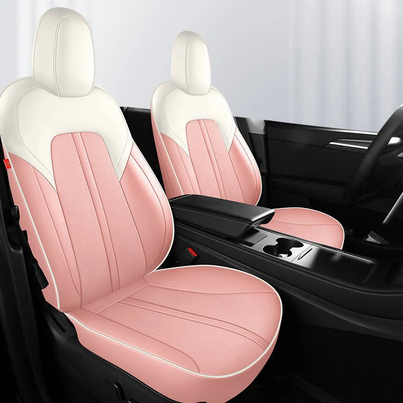 Ultra-Fine Fiber Leather Seat Covers for Tesla Model Y | Full-Coverage Protection, Perforated & Airbag Compatible
