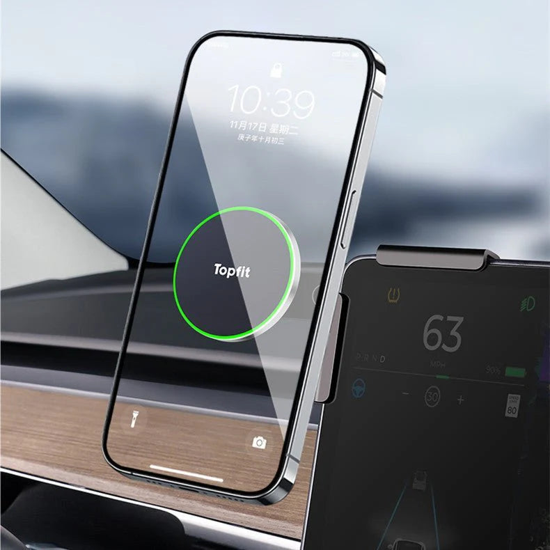 Levitation Magnetic Phone Holder for Tesla Model 3 Highland & Model Y | 15W Fast Wireless Charging Mount