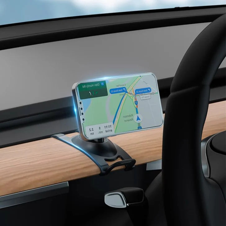 Magnetic Phone Holder Mount for Tesla Model 3 Highland & Model Y Juniper (2024+) – Strong Magnetic Dashboard Mount, 360° Adjustable Car Phone Holder