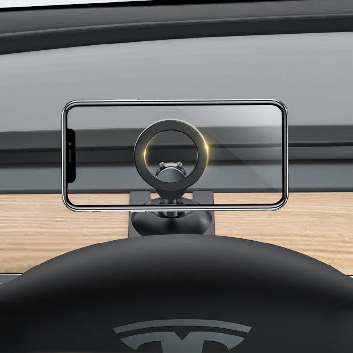 Magnetic Phone Holder Mount for Tesla Model 3 Highland & Model Y Juniper (2024+) – Strong Magnetic Dashboard Mount, 360° Adjustable Car Phone Holder