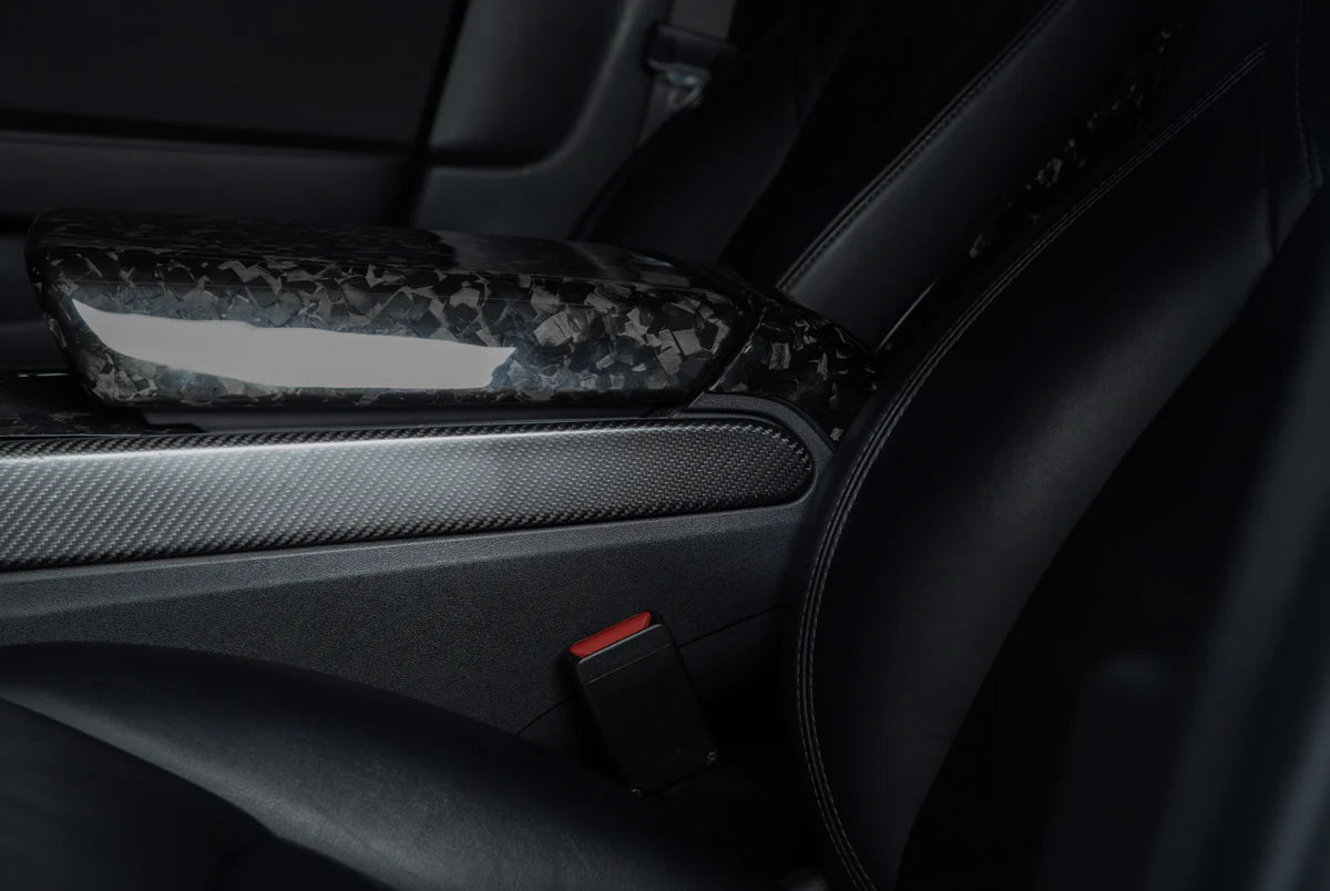 Carbon Fiber Center Console Side Panel Covers for Tesla Model 3 & Model Y – Gloss, Matte & Forged Finish
