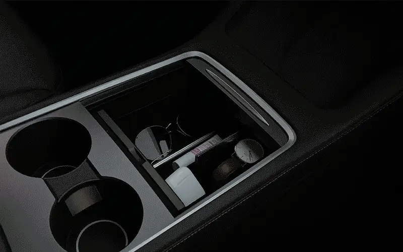 X-Auto Center Console Organizer Storage Box for Tesla Model 3 & Model Y (2021–2023) – Sliding Dual-Layer Design, Flocking or Rubber Material, Anti-Slip & Easy Installation