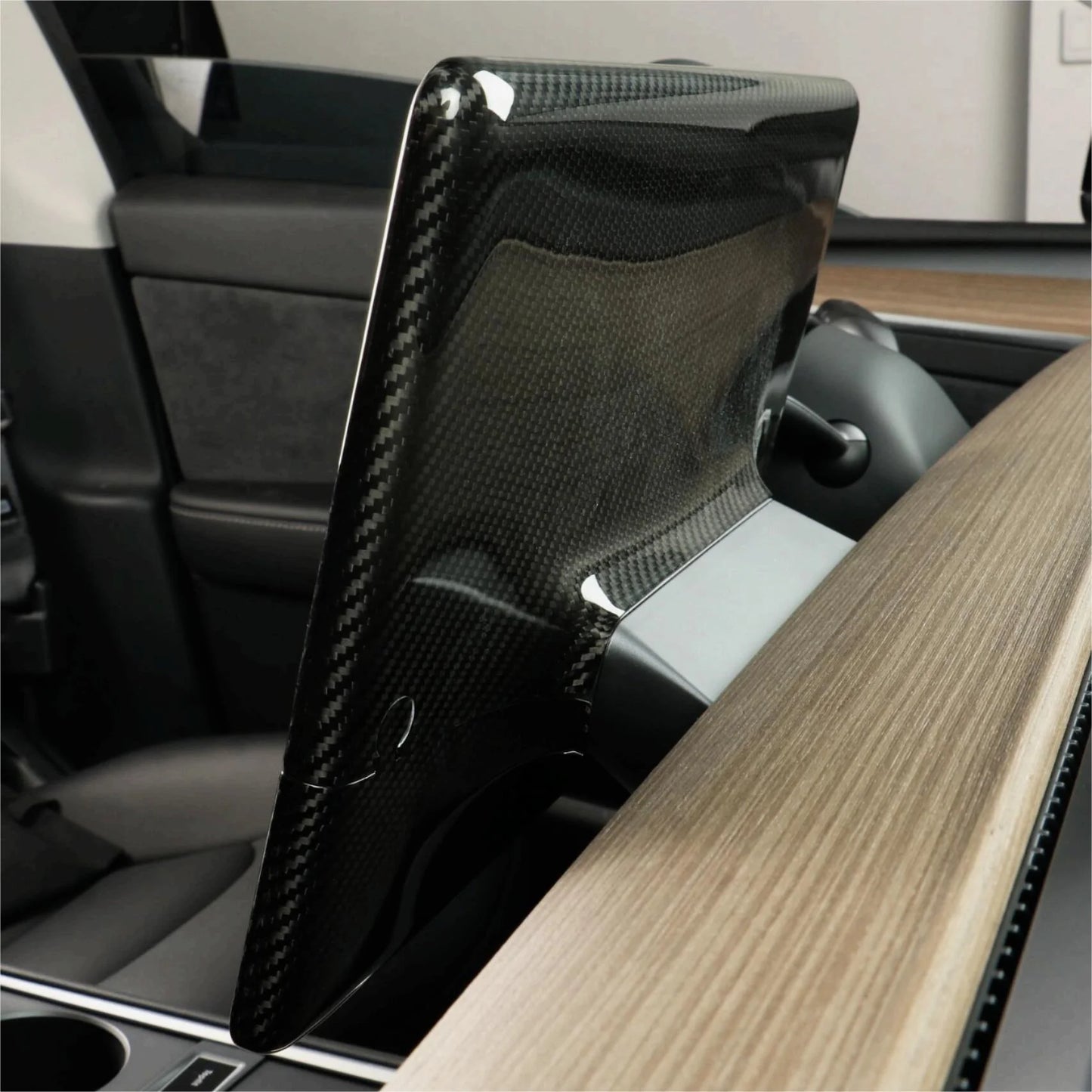 Carbon Fiber Display Cover for Tesla Model 3 & Model Y | Real Carbon Fiber Interior Trim