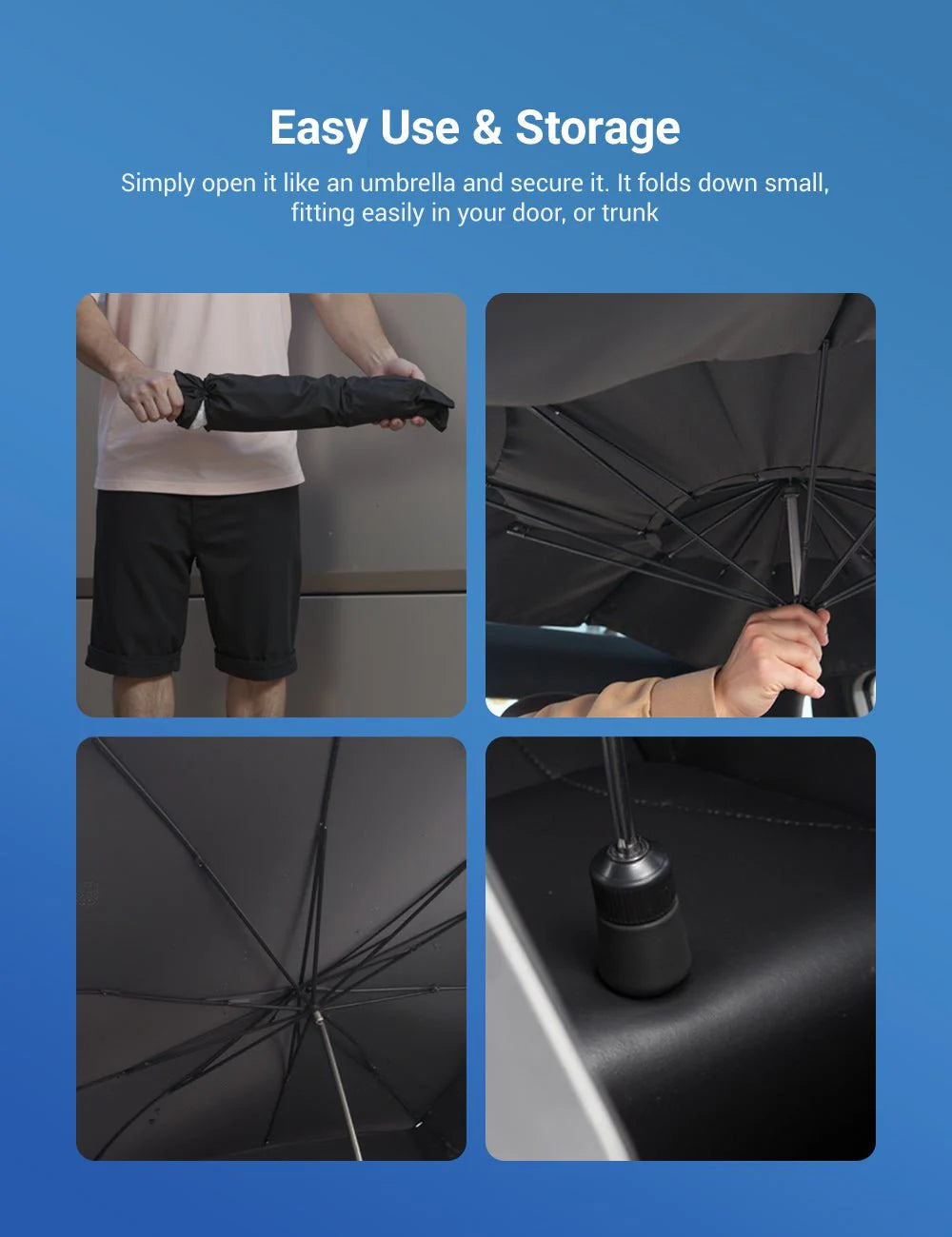 Sunroof Sunshade Umbrella for Tesla Model Y (2020–Present) | Quick-Install UV & Heat Insulation Roof Shade