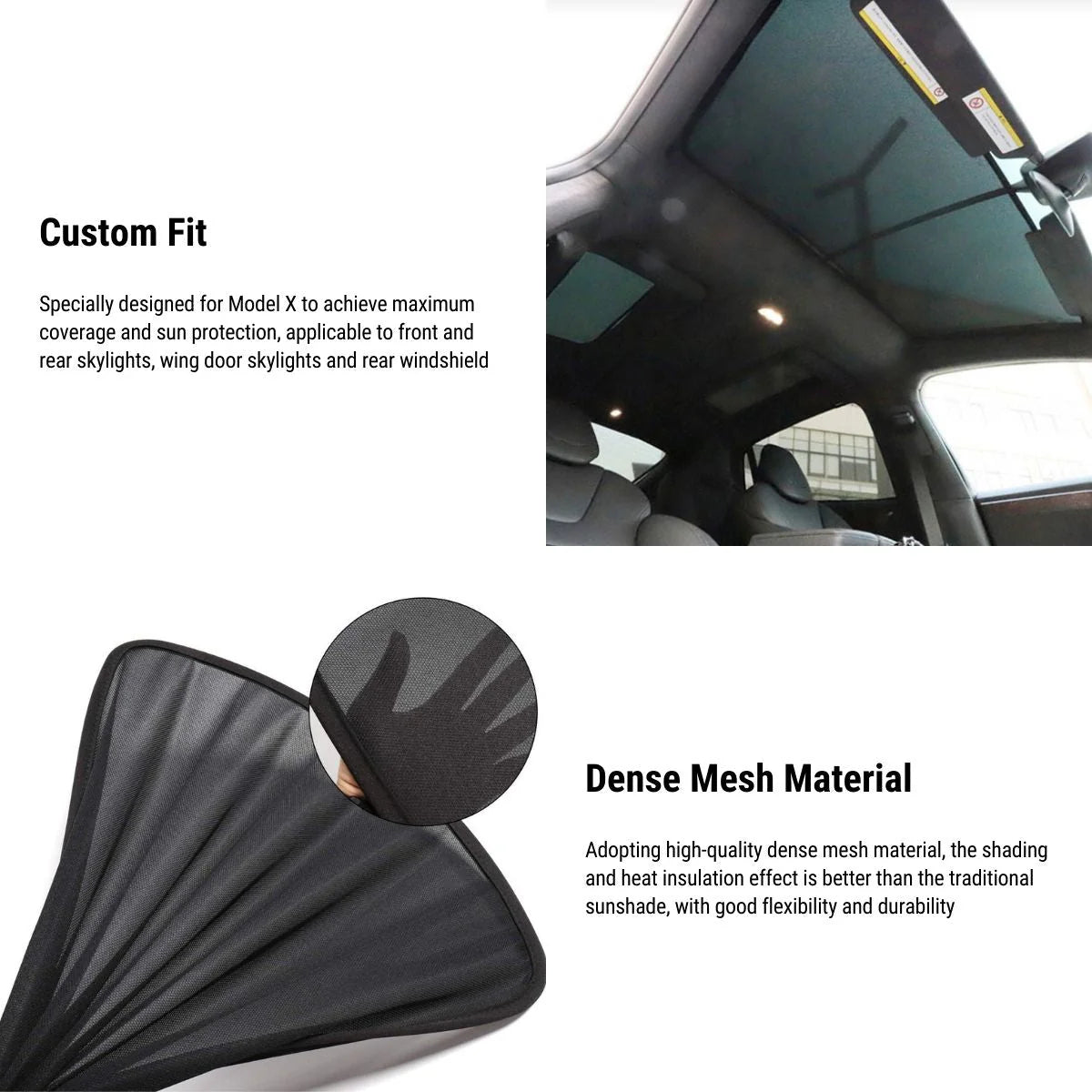 Tesla Model X Sunshade (6-Piece Set) | UV & Heat Protection for 2016-2025 Model X