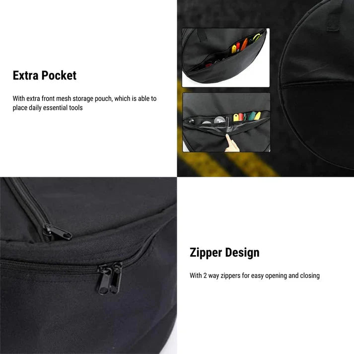 18” & 19” Wheel Cover Storage Bag for Tesla Model 3/Y (2017–Present) – Waterproof Hub Cap Carrying Case with 4 Compartments & Handle