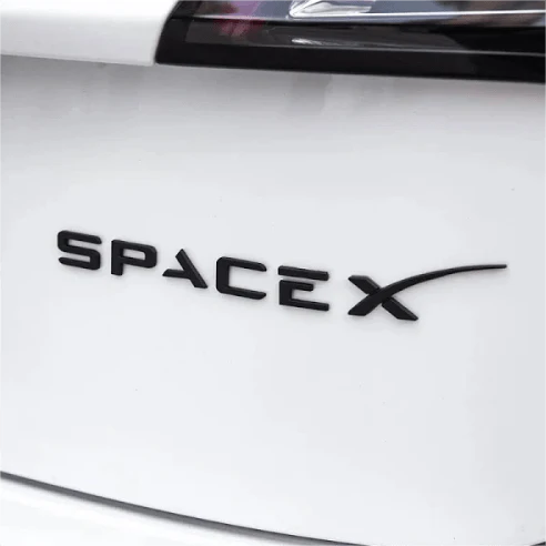 3D Metal SpaceX Emblem Trunk Badge for Tesla Model 3/Y/S/X – Premium Rear Letter Sticker with Strong 3M Adhesive