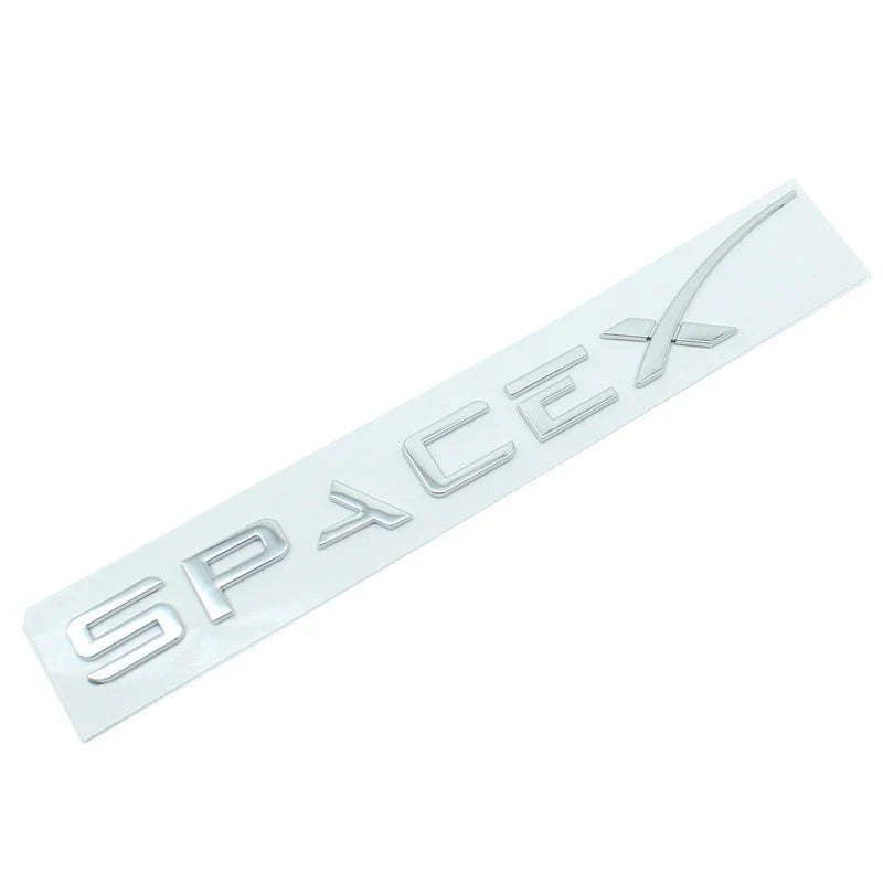 3D Metal SpaceX Emblem Trunk Badge for Tesla Model 3/Y/S/X – Premium Rear Letter Sticker with Strong 3M Adhesive