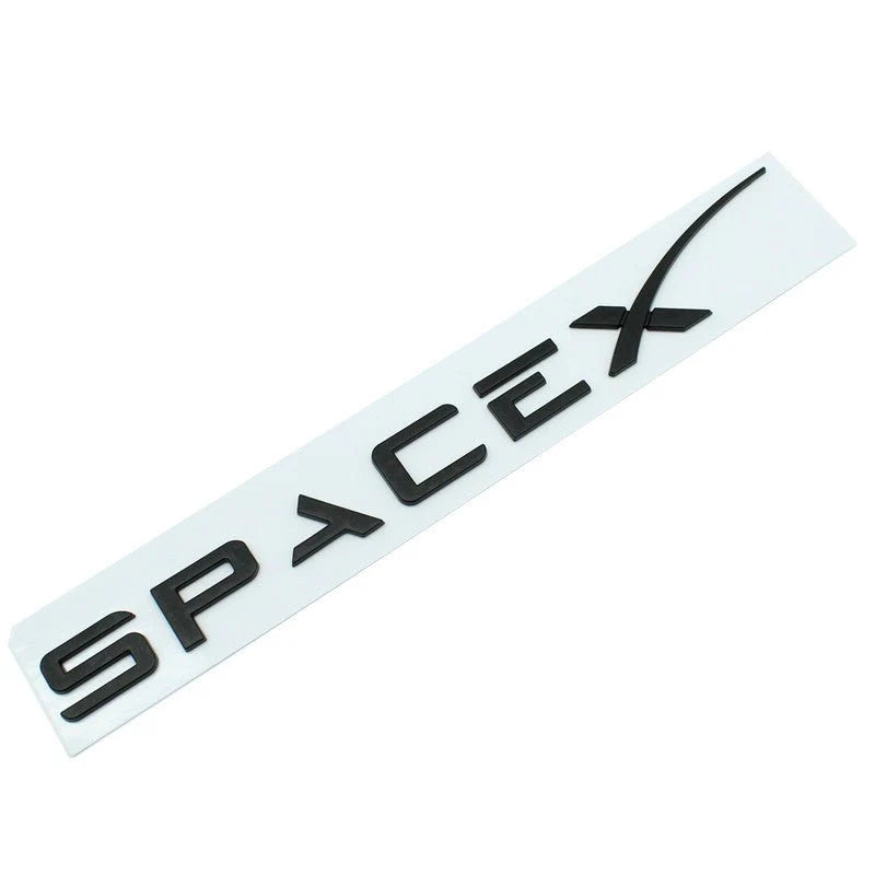 3D Metal SpaceX Emblem Trunk Badge for Tesla Model 3/Y/S/X – Premium Rear Letter Sticker with Strong 3M Adhesive