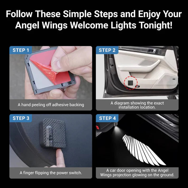Angel Wings LED Door Welcome Lights for Tesla Model 3/Y/S/X – Custom Projection Entry Lights by X-Auto