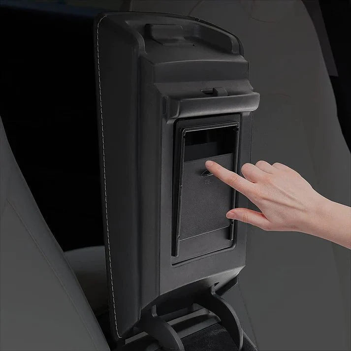 X-Auto Armrest Hidden Storage Box for Tesla Model 3 & Model Y – Concealed Console Organizer, Privacy Compartment, ABS Material, Easy Installation