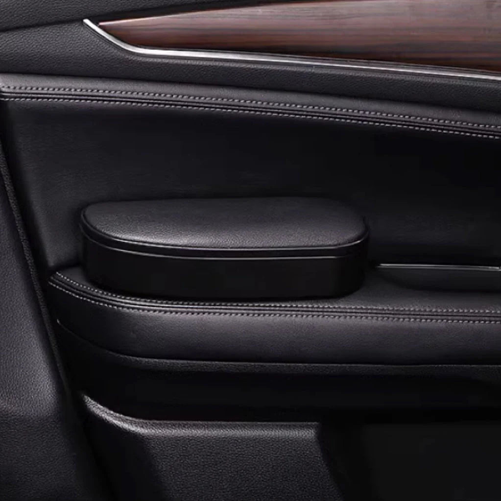 Ergonomic Left Armrest Support Elbow Pad Extender for Tesla Model X/Y/S/3 – Adjustable Height Leather Arm Cushion with Storage Box