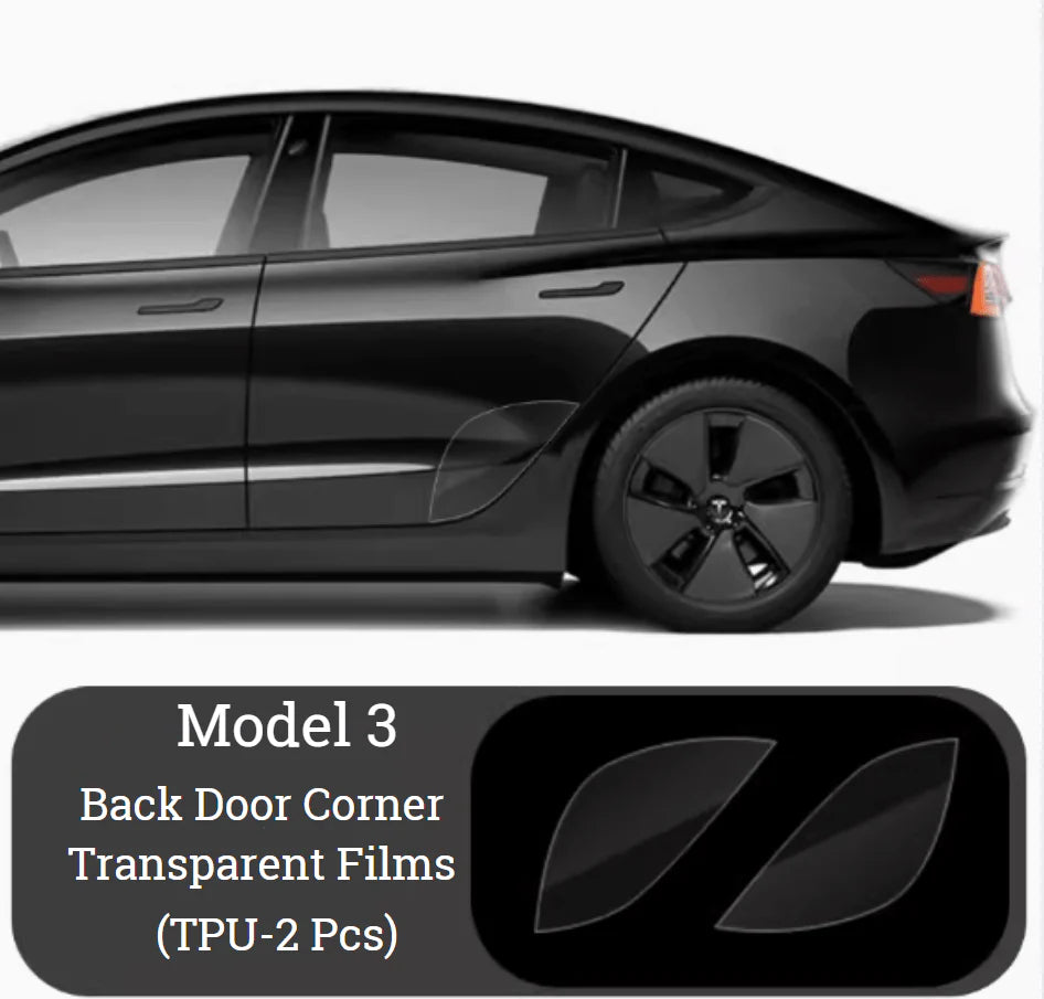 Back Door Corner Paint Protection Film Kit for Tesla Model 3 & Model Y (Self-Healing TPU Protective Film)