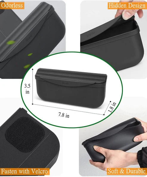 Backseat Silicone Storage Box for Tesla Model 3 & Model Y – Multifunctional Flocked Organizer with Secure Velcro Design