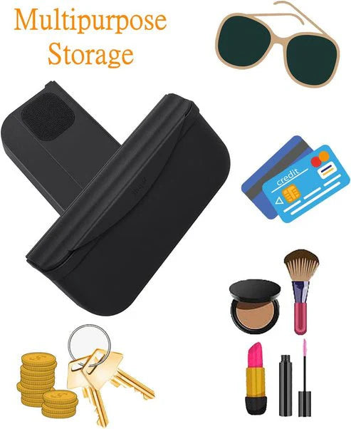 Backseat Silicone Storage Box for Tesla Model 3 & Model Y – Multifunctional Flocked Organizer with Secure Velcro Design