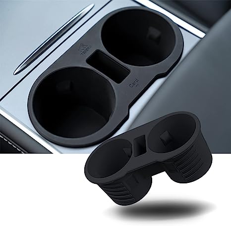 X-Auto Center Console Cup Holder Organizer for Tesla Model 3 & Model Y (2021-Present) – Non-Slip Silicone Car Insert with Multifunction Storage