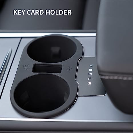 X-Auto Center Console Cup Holder Organizer for Tesla Model 3 & Model Y (2021-Present) – Non-Slip Silicone Car Insert with Multifunction Storage