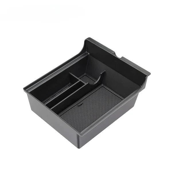 X-Auto Center Console Organizer Storage Box for Tesla Model 3 & Model Y (2021–2023) – Sliding Dual-Layer Design, Flocking or Rubber Material, Anti-Slip & Easy Installation