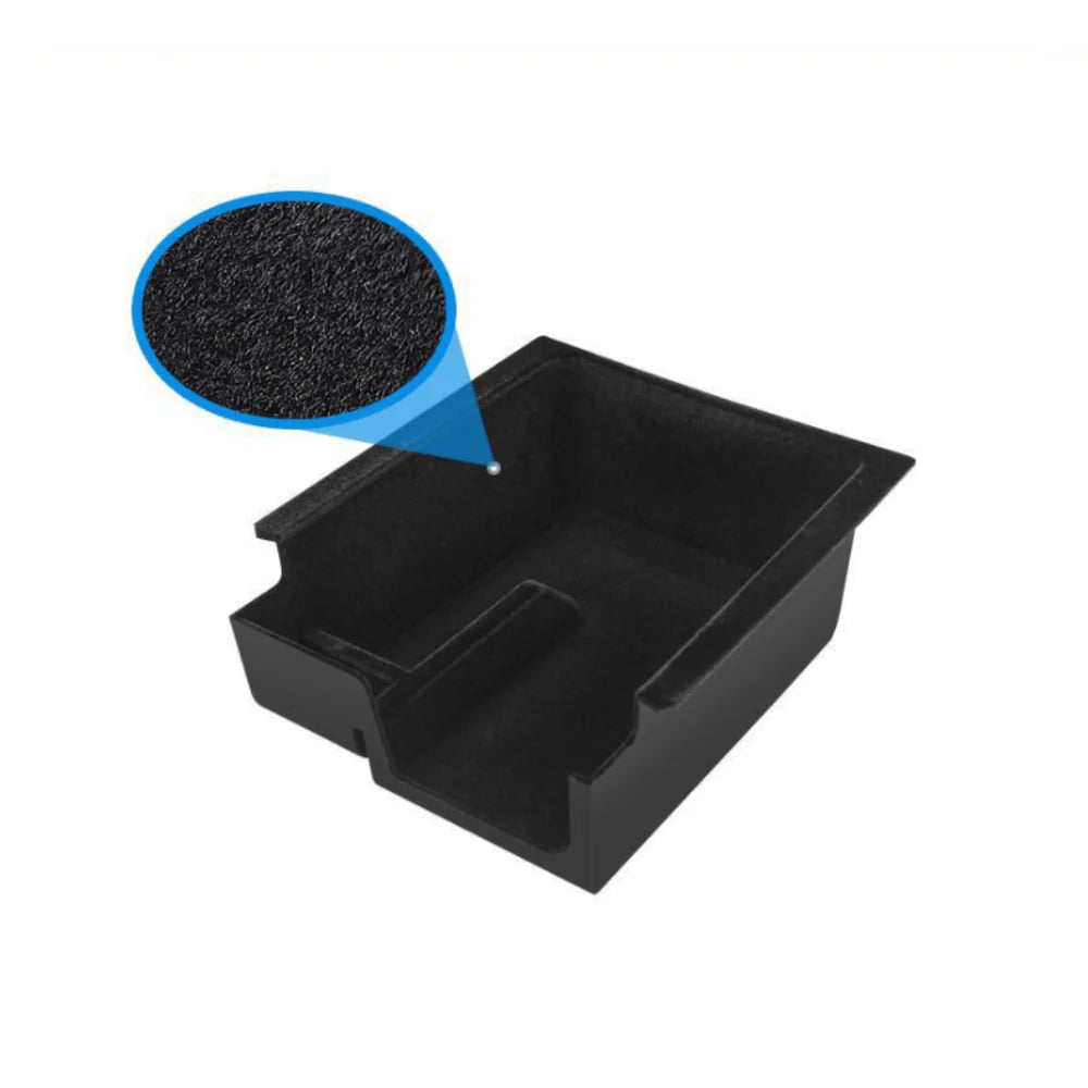 Center Console Storage Organizer Tray for Tesla Model 3 (2021–2023.10) & Model Y (2020–Present), Sliding ABS Flocking Insert Compartment