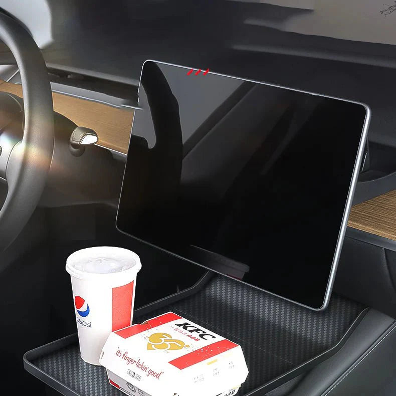 X-Auto Center Console Tray Table for Tesla Model 3 (2017–2023.10) & Model Y (2020–Present) — Multifunctional Food Desk, Portable Car Table & Storage Organizer