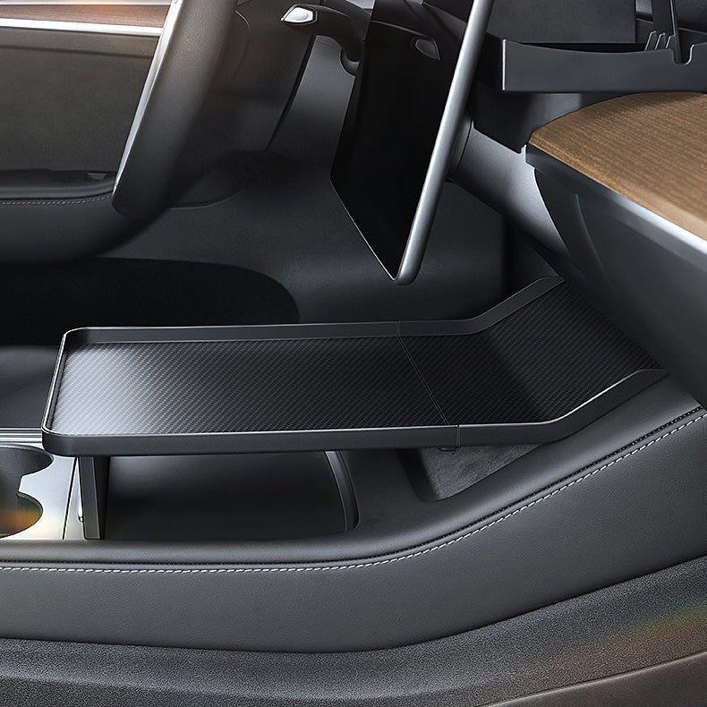 X-Auto Center Console Tray Table for Tesla Model 3 (2017–2023.10) & Model Y (2020–Present) — Multifunctional Food Desk, Portable Car Table & Storage Organizer