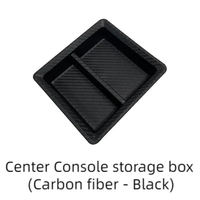 X-Auto Central Control Storage Box for Tesla Model 3 (2021–2023.10) & Model Y (2020–Present) | Hidden Sliding Console Organizer Tray | Flocking, Silicone, or Carbon Fiber Finish