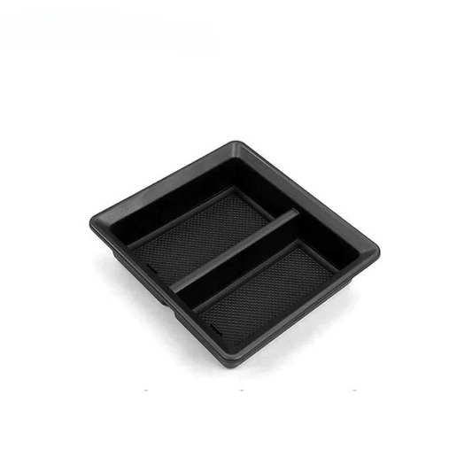X-Auto Central Control Storage Box for Tesla Model 3 (2021–2023.10) & Model Y (2020–Present) | Hidden Sliding Console Organizer Tray | Flocking, Silicone, or Carbon Fiber Finish