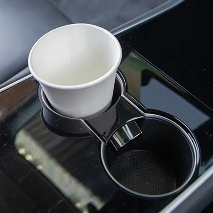 X-Auto Cup Holder Insert Limiter for Tesla Model 3 (2021–2023.10) & Model Y (2020–Present), Anti-Shake Card Slot Stabilizer – ABS Material