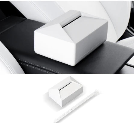 X-Auto Cybertruck-Inspired Tissue Box Holder for Tesla Model 3, Model Y, Model S, Model X – Durable ABS Car Tissue Organizer