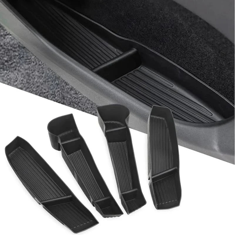 Tesla Model Y Door Storage Box Organizer (2021–Present) – 4PCS TPE Waterproof Door Handle Tray Set for Front & Rear Doors