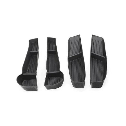 Tesla Model Y Door Storage Box Organizer (2021–Present) – 4PCS TPE Waterproof Door Handle Tray Set for Front & Rear Doors