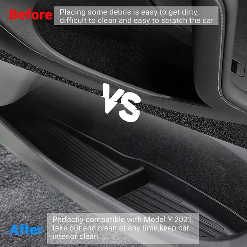 Tesla Model Y Door Storage Box Organizer (2021–Present) – 4PCS TPE Waterproof Door Handle Tray Set for Front & Rear Doors