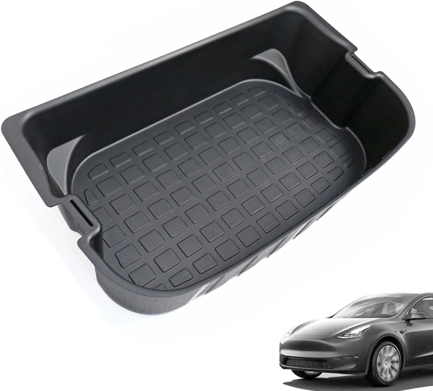 Double-Layer Rear Trunk Storage Box Organizer for Tesla Model Y 2020–2025 | Heavy-Duty ABS Waterproof Cargo Compartment