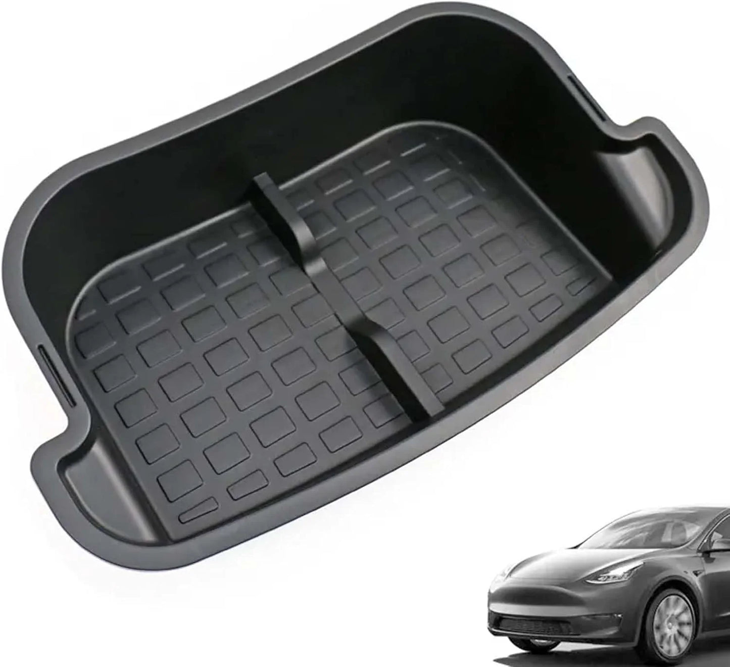 Double-Layer Rear Trunk Storage Box Organizer for Tesla Model Y 2020–2025 | Heavy-Duty ABS Waterproof Cargo Compartment