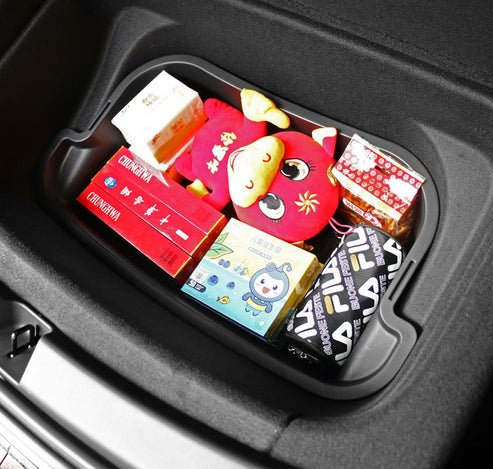 Double-Layer Rear Trunk Storage Box Organizer for Tesla Model Y 2020–2025 | Heavy-Duty ABS Waterproof Cargo Compartment