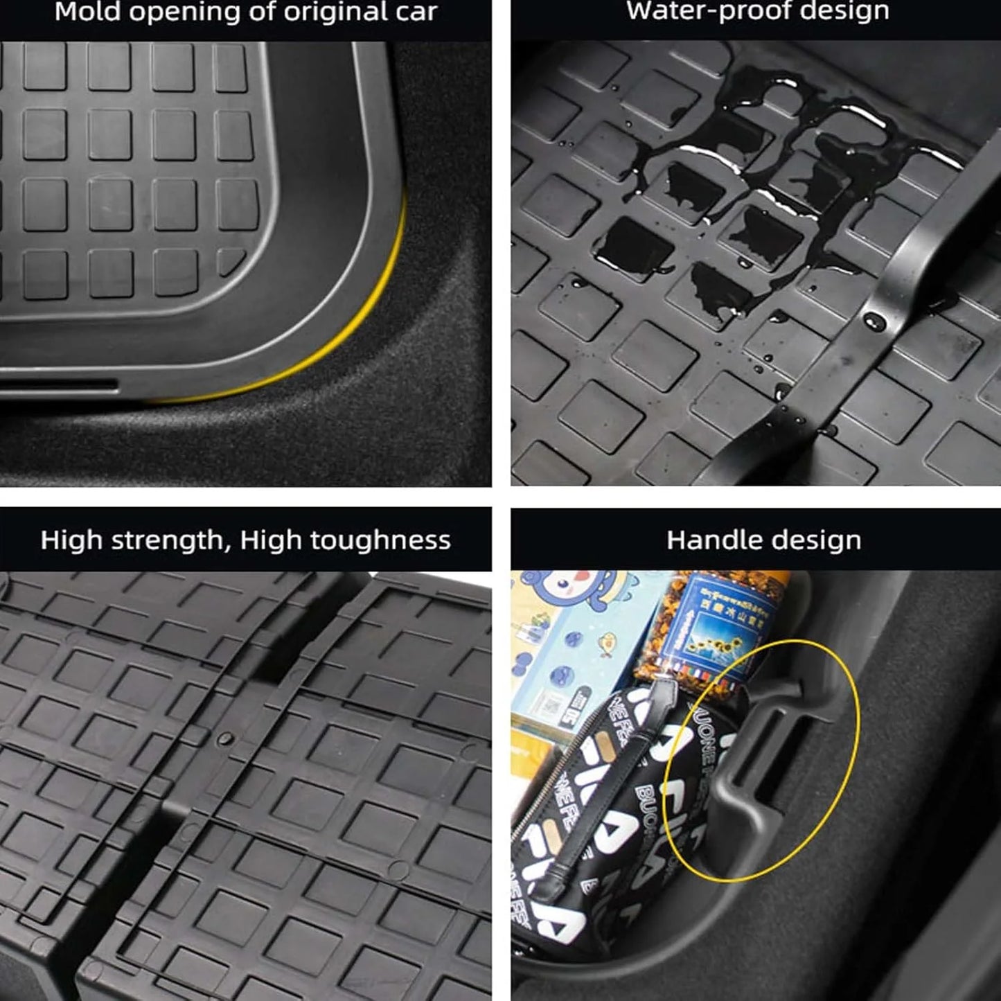 Double-Layer Rear Trunk Storage Box Organizer for Tesla Model Y 2020–2025 | Heavy-Duty ABS Waterproof Cargo Compartment