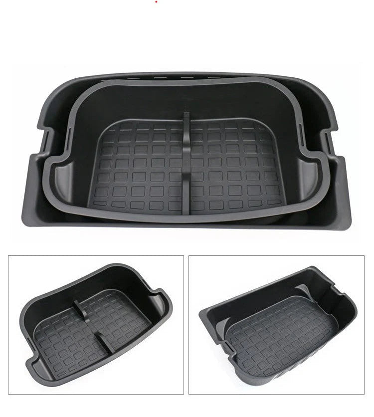 Double-Layer Rear Trunk Storage Box Organizer for Tesla Model Y 2020–2025 | Heavy-Duty ABS Waterproof Cargo Compartment