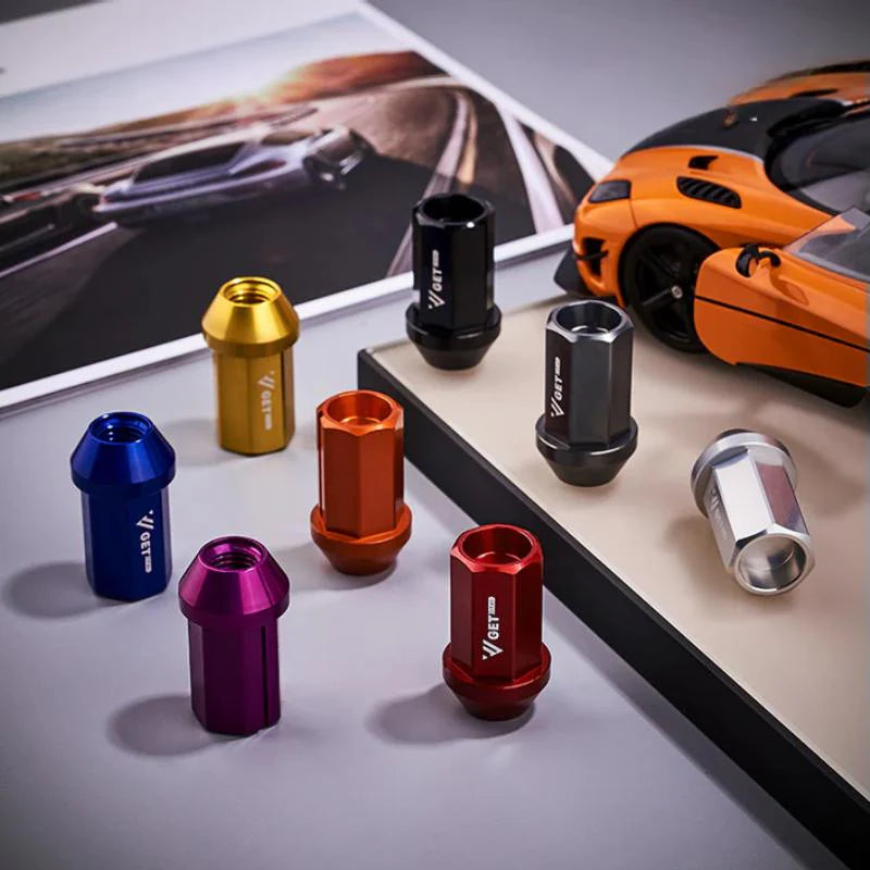 Forged Aluminum Lug Nuts for Tesla Model 3/Y (2017–Present) – 7075-T6 Alloy, Anti-Theft, Rust-Resistant Wheel Nuts – 8 Color Options