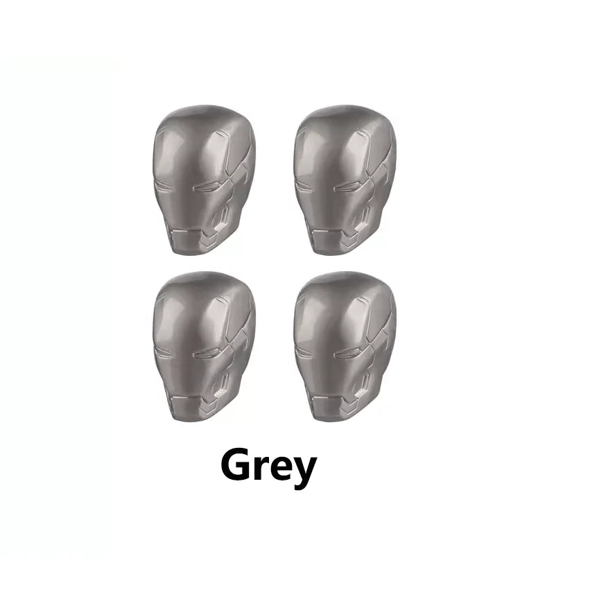 Iron Man Tire Valve Stem Caps for Tesla Model 3/Y/S/X (4pcs) | Zinc Alloy Air Valve Covers | Dustproof, Waterproof, Leak-Proof Wheel Accessories by X-Auto