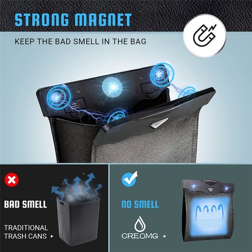 LED Car Trash Bag with Magnetic Light for Tesla Model 3/Y/S/X – Leather Rear Seat Garbage Holder with Non-Destructive Installation